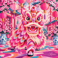 The Lion Dance Mahjong Mat