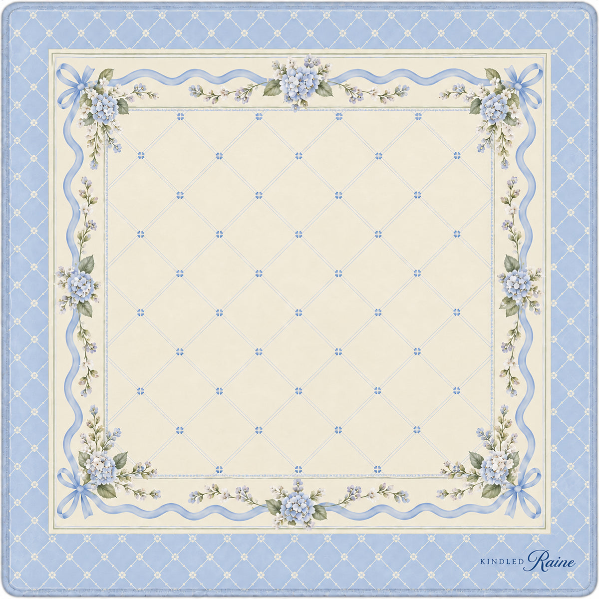 The Blue Hydrangea Mahjong Mat